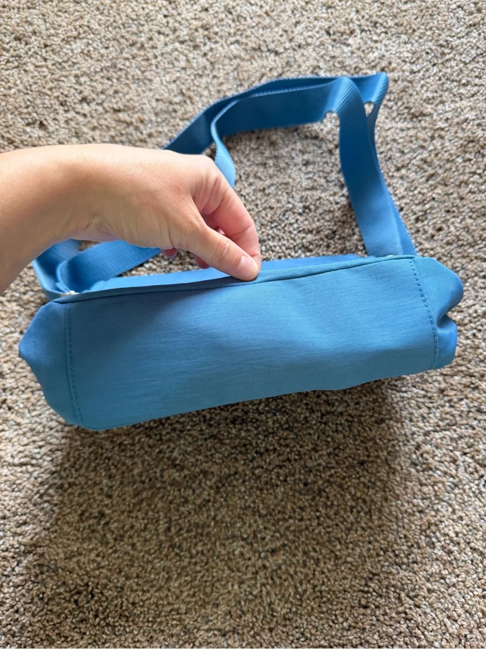 BAGGALLINI Dusty Blue Nylon Zippered Crossbody Shoulder Bag